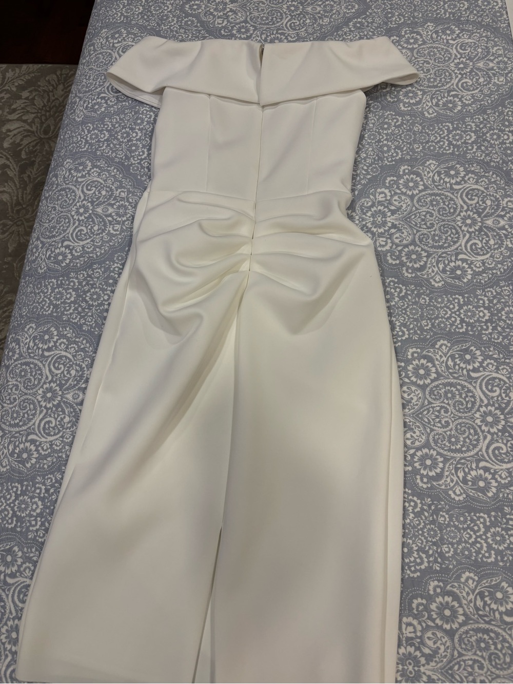 Xscape White Strapless Ruffle Sheath Dress - Picture 4 of 6